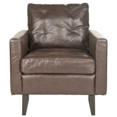 SAFAVIEH Caleb Club Accent Chair- Antique Brown - 35 x 34.4 x 29.9 in. MCR4569C